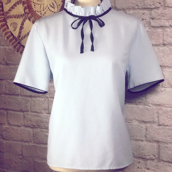 Reclaimed Vintage Tops - Reclaimed Vintage Ruffle Neck Blouse